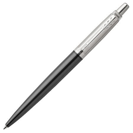 Parker Jotter Classic (PREMIUM) Ballpoint Pen - Tower Grey Diagonal Chrome Trim - KSGILLS.com | The Writing Instruments Expert