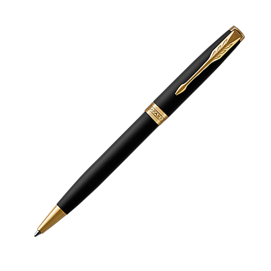 Parker Sonnet Matte Lacquer Black Gold Trim Ballpoint Pen - KSGILLS.com | The Writing Instruments Expert
