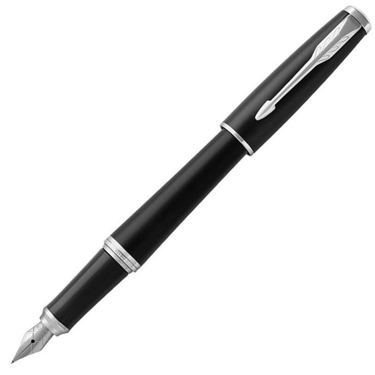 Parker Urban Fountain Pen - Matte Black Chrome Trim - Medium (M) - KSGILLS.com | The Writing Instruments Expert