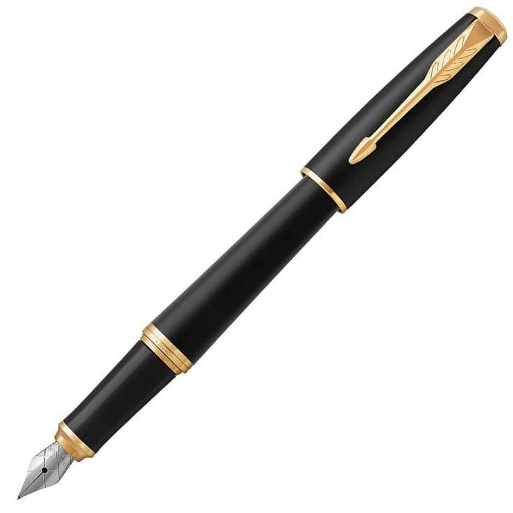 Parker Urban Fountain Pen - Matte Black Gold Trim - Medium (M) - KSGILLS.com | The Writing Instruments Expert