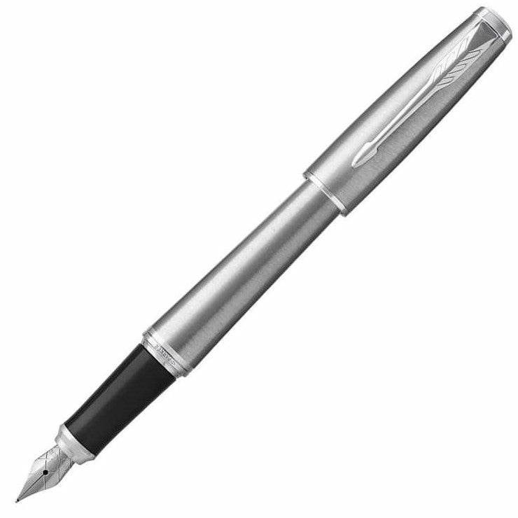 Parker Urban Fountain Pen - Brushed Metro Metallic Chrome Trim - Medium (M) - KSGILLS.com | The Writing Instruments Expert