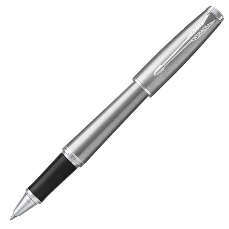 Parker Urban Rollerball Pen - Brushed Metro Metallic Chrome Trim - Refill Black Fine (F) - KSGILLS.com | The Writing Instruments Expert