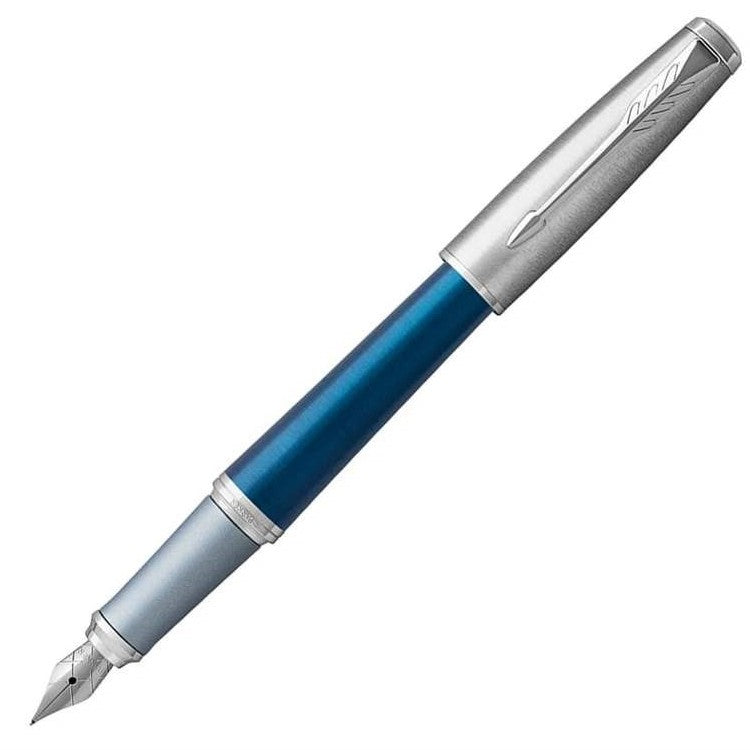 Parker Urban Premium Fountain Pen - Dark Blue Chrome Trim - Medium (M) - KSGILLS.com | The Writing Instruments Expert