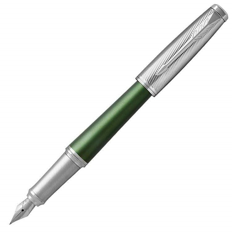 Parker Urban Premium Fountain Pen - Green Chrome Trim - Medium (M) - KSGILLS.com | The Writing Instruments Expert
