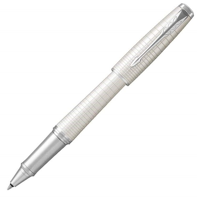 Parker Urban Premium  Rollerball Pen - Pearl Metal Chrome Trim - Refill Black Fine (F) - KSGILLS.com | The Writing Instruments Expert