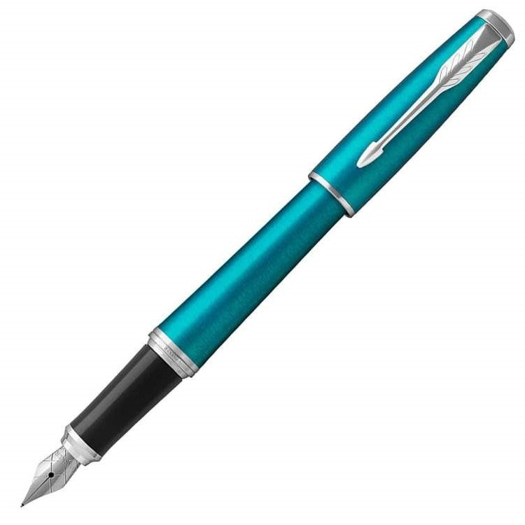 Parker Urban Fountain Pen - Vibrant Blue Aqua Chrome Trim - Medium (M) - KSGILLS.com | The Writing Instruments Expert