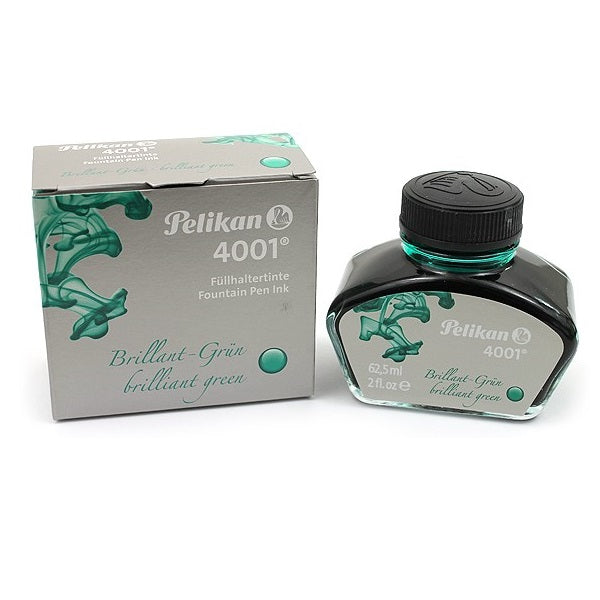 Pelikan Ink Bottle 62.5ml 4001 Fountain Pen - Brilliant Green - KSGILLS.com | The Writing Instruments Expert