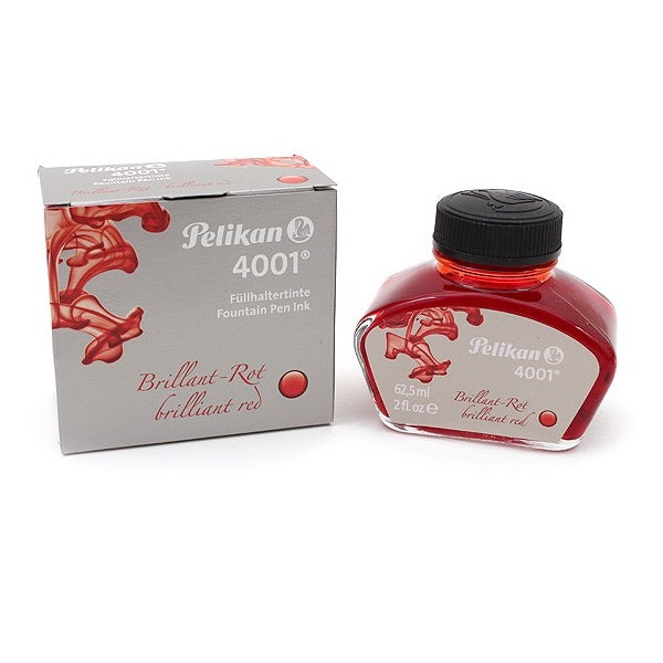 Pelikan Ink Bottle 62.5ml 4001 Fountain Pen - Brilliant Red - KSGILLS.com | The Writing Instruments Expert