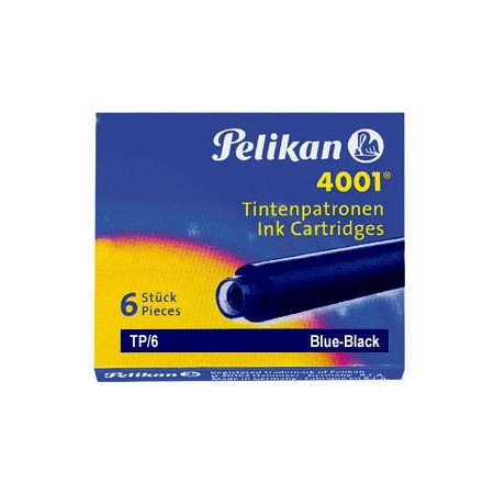 Pelikan Ink Cartridge 4001 TP/6 (Pack of 6) - Blue Black - KSGILLS.com | The Writing Instruments Expert