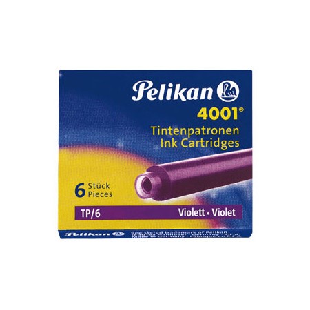 Pelikan Ink Cartridge 4001 TP/6 (Pack of 6) - Violet - KSGILLS.com | The Writing Instruments Expert