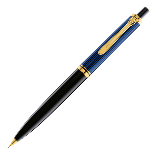 Pelikan Souveran D400 Mechanical Pencil - Black Blue Gold Trim (0.7mm) - KSGILLS.com | The Writing Instruments Expert