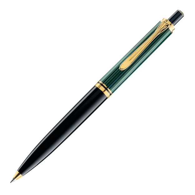 Pelikan Souveran K400 Ballpoint Pen - Black Green Gold Trim - KSGILLS.com | The Writing Instruments Expert