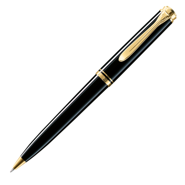 Pelikan Souveran K600 Ballpoint Pen - Black Gold Trim - KSGILLS.com | The Writing Instruments Expert