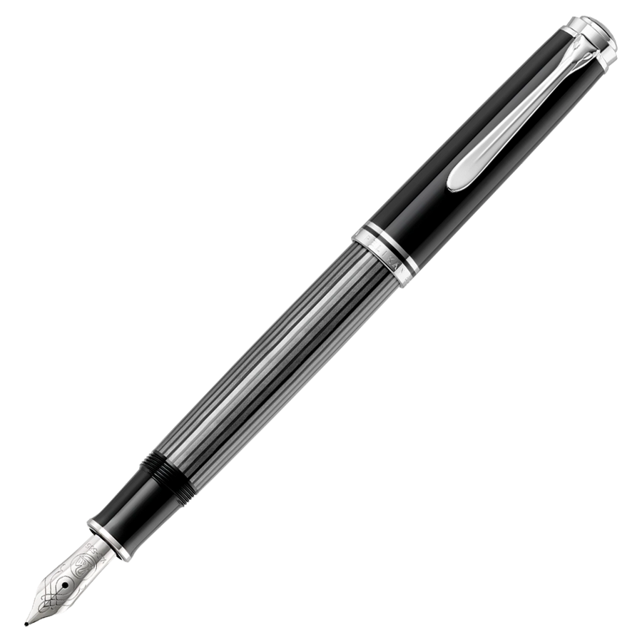 Pelikan Souveran M405 Fountain Pen - Stresemann Anthracite Chrome Trim - KSGILLS.com | The Writing Instruments Expert
