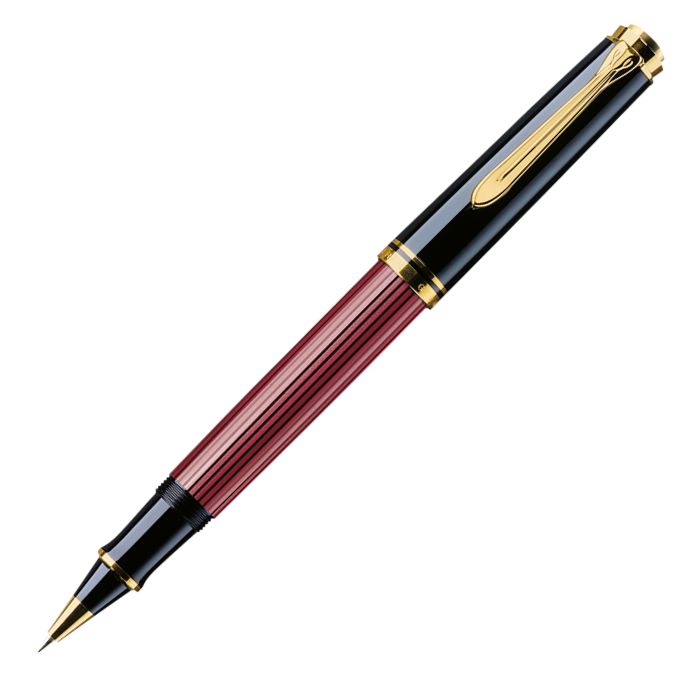 Pelikan Souveran R400 Rollerball Pen - Black Red Gold Trim - KSGILLS.com | The Writing Instruments Expert