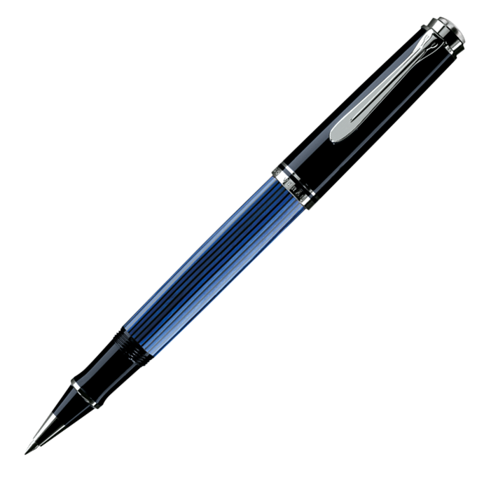 Pelikan Souveran R405 Rollerball Pen - Black Blue Chrome Trim - KSGILLS.com | The Writing Instruments Expert
