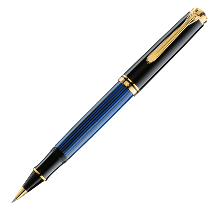 Pelikan Souveran R800 Rollerball Pen - Black Blue Gold Trim – KSGILLS ...