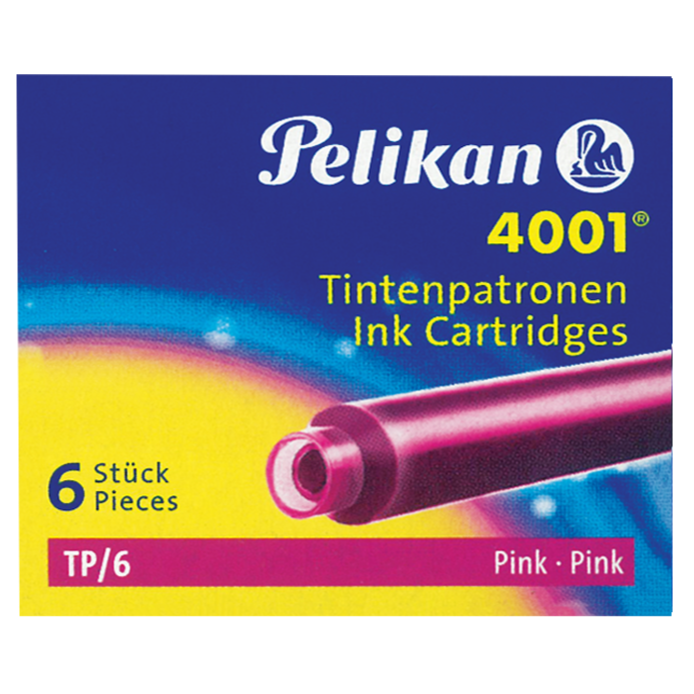 Pelikan Ink Cartridge 4001 TP/6 (Pack of 6) - Pink - KSGILLS.com | The Writing Instruments Expert