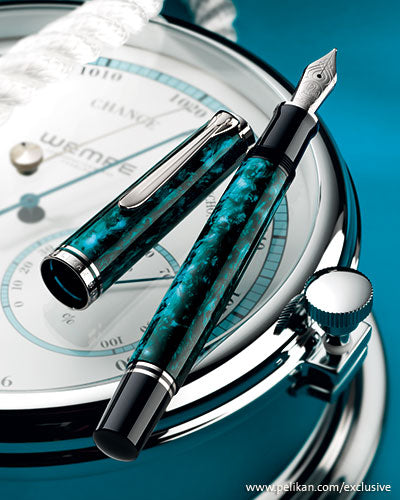 Pelikan Souveran M805 Ocean Swirl Fountain Pen - KSGILLS.com | The Writing Instruments Expert