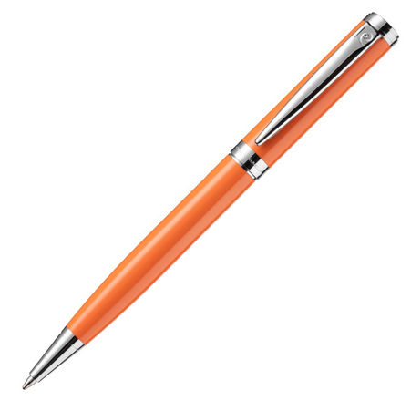 Pierre Cardin Newton Ballpoint Pen - Orange Chrome Trim (with LASER Engraving) - KSGILLS.com | The Writing Instruments Expert