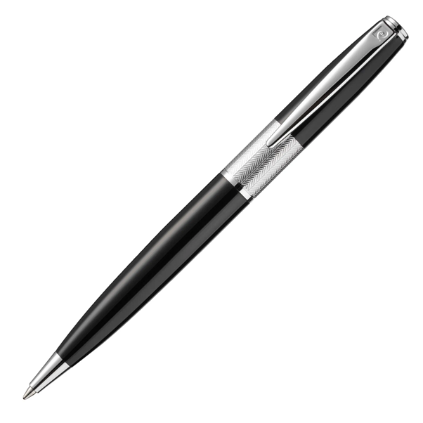 Pierre Cardin Rex-V Ballpoint Pen - Black Chrome Trim (with LASER Engraving) - KSGILLS.com | The Writing Instruments Expert