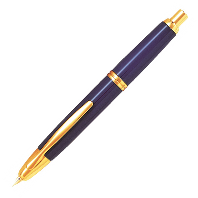 Pilot Capless Gold Blue Fountain Pen - Broad Nib - KSGILLS.com | The Writing Instruments Expert