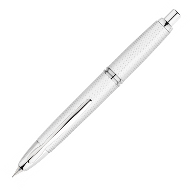 Pilot Capless Rhodium Trim Graphite White Fountain Pen - KSGILLS.com | The Writing Instruments Expert