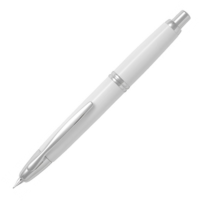 Pilot Capless Rhodium Trim White Fountain Pen - KSGILLS.com | The Writing Instruments Expert