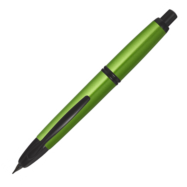 Pilot Capless Trend Metallic Black Matte Trim Fountain Pen Green - KSGILLS.com | The Writing Instruments Expert