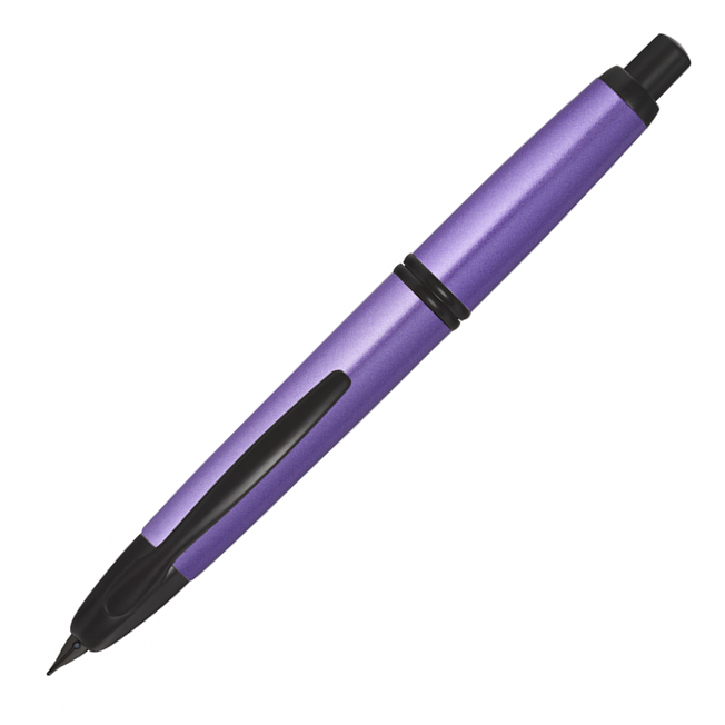 Pilot Capless Trend Metallic Black Matte Trim Fountain Pen Violet - KSGILLS.com | The Writing Instruments Expert