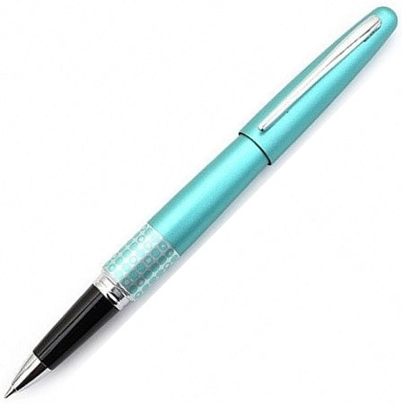 Pilot MR Rollerball Pen Metropolitan Retro Pop - Blue Light Turquoise Dots (with LASER Engraving) - KSGILLS.com | The Writing Instruments Expert