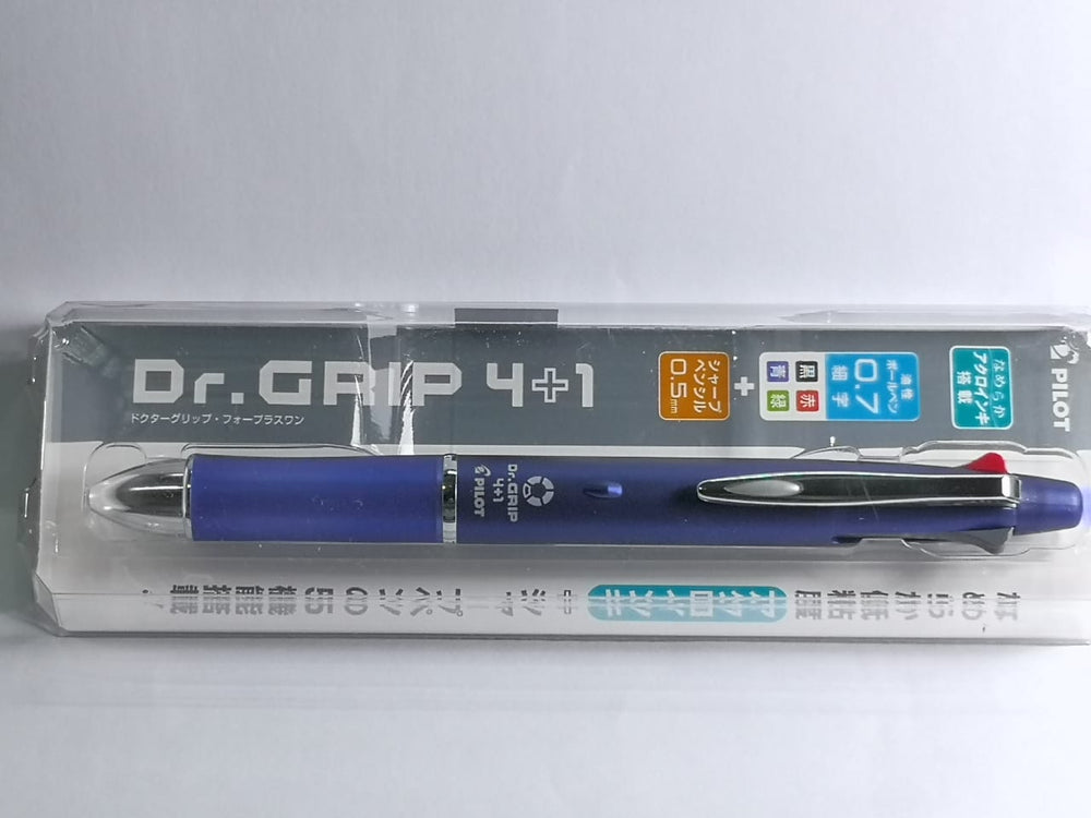 Pilot Dr. Grip (Extra Fine) - Grey - Multifunction Pen 4+1 - 0.5mm (with Engraving) - KSGILLS.com | The Writing Instruments Expert