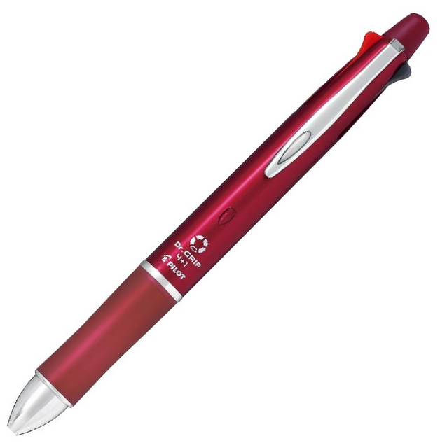 Pilot Dr. Grip (Fine) - Bordeaux - Multifunction Pen 4+1 - 0.7mm (with Engraving) - KSGILLS.com | The Writing Instruments Expert