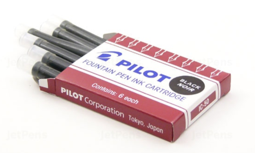 Pilot Ink Cartridge - IC-50 Fountain Pen (Pack of 6) - Black - KSGILLS.com | The Writing Instruments Expert