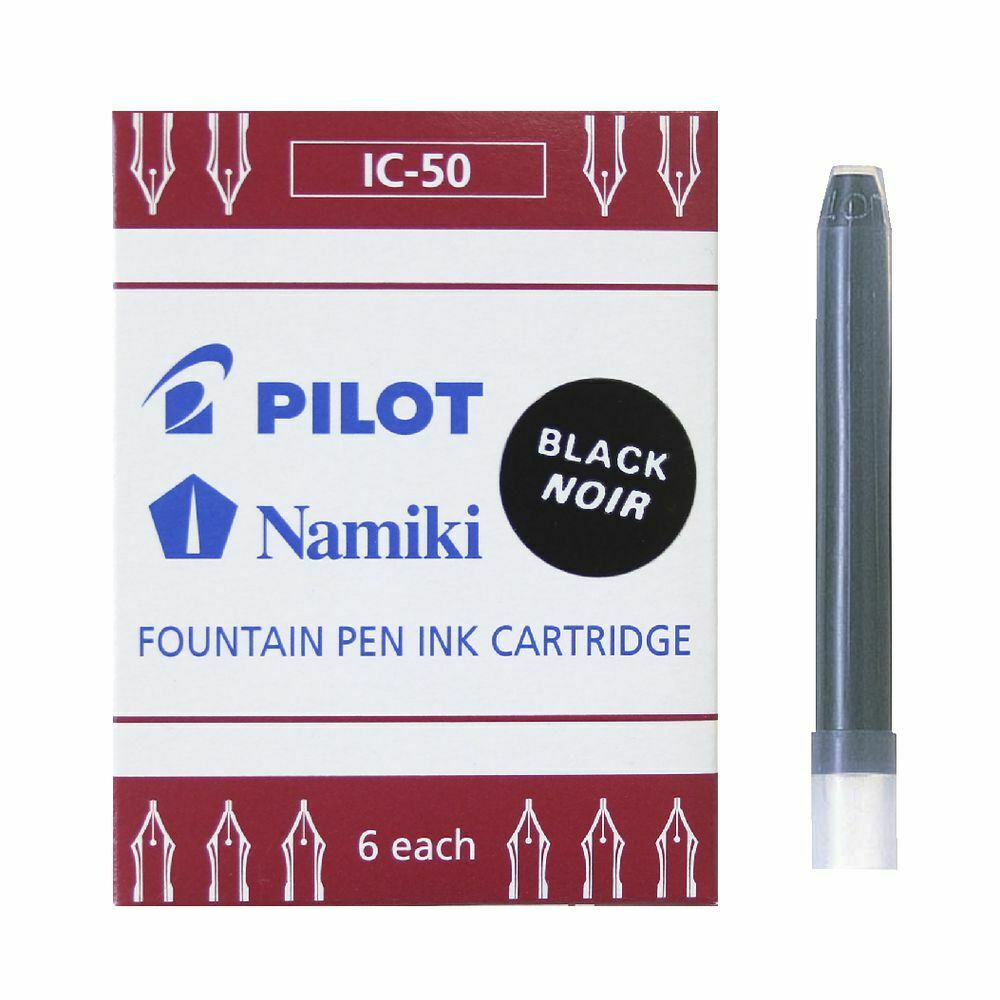 Pilot Ink Cartridge - IC-50 Fountain Pen (Pack of 6) - Black - KSGILLS.com | The Writing Instruments Expert
