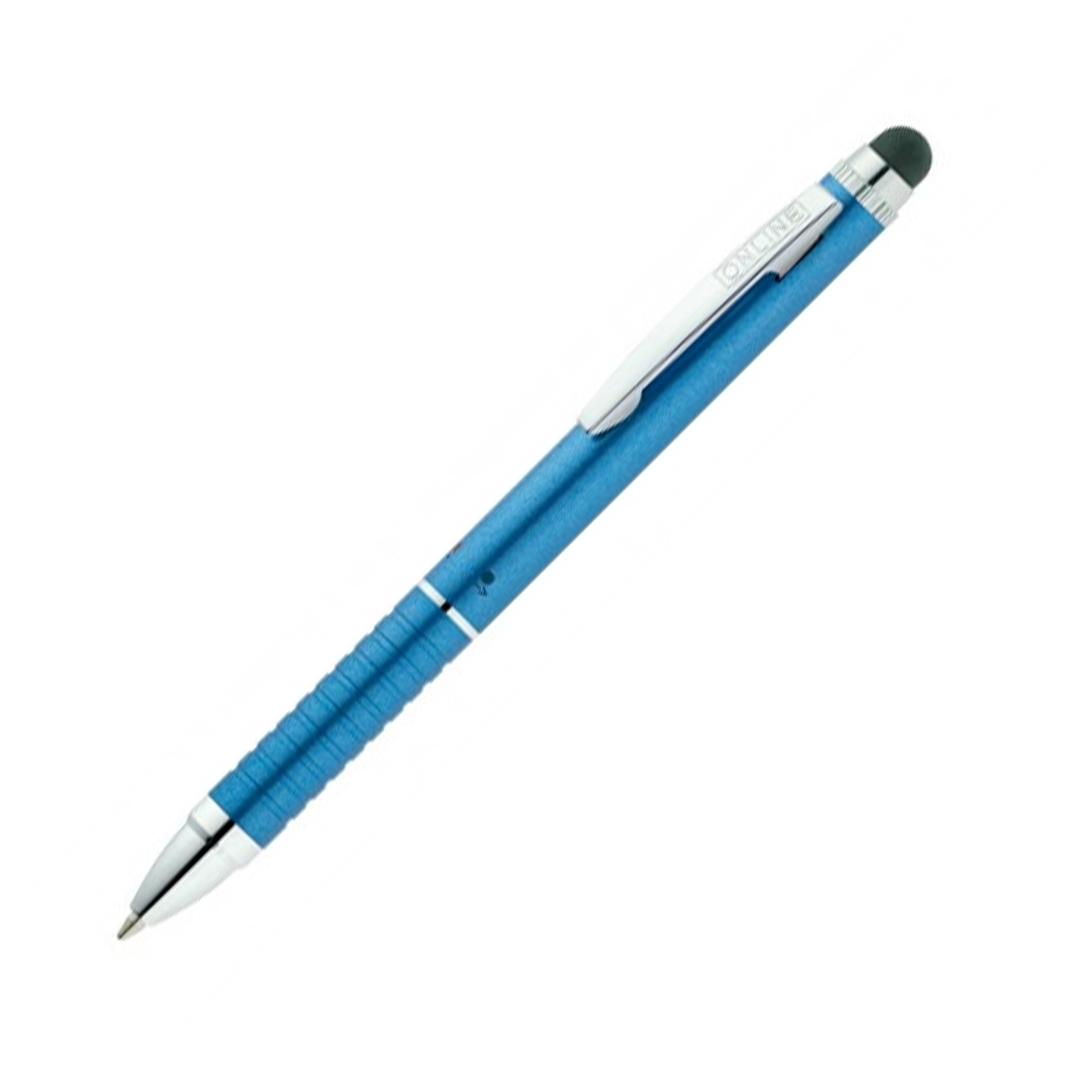 Online Action Multifunction Pen - Metallic Blue (2 in 1 Mini Sized with Stylus) - KSGILLS.com | The Writing Instruments Expert