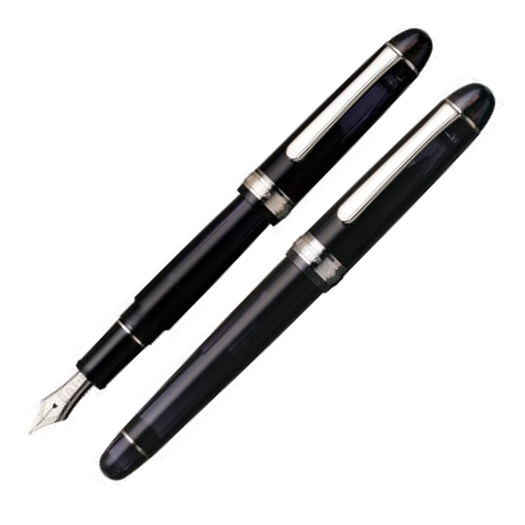 Platinum #3776 Century Black Diamond Rhodium Trim Fountain Pen - KSGILLS.com | The Writing Instruments Expert
