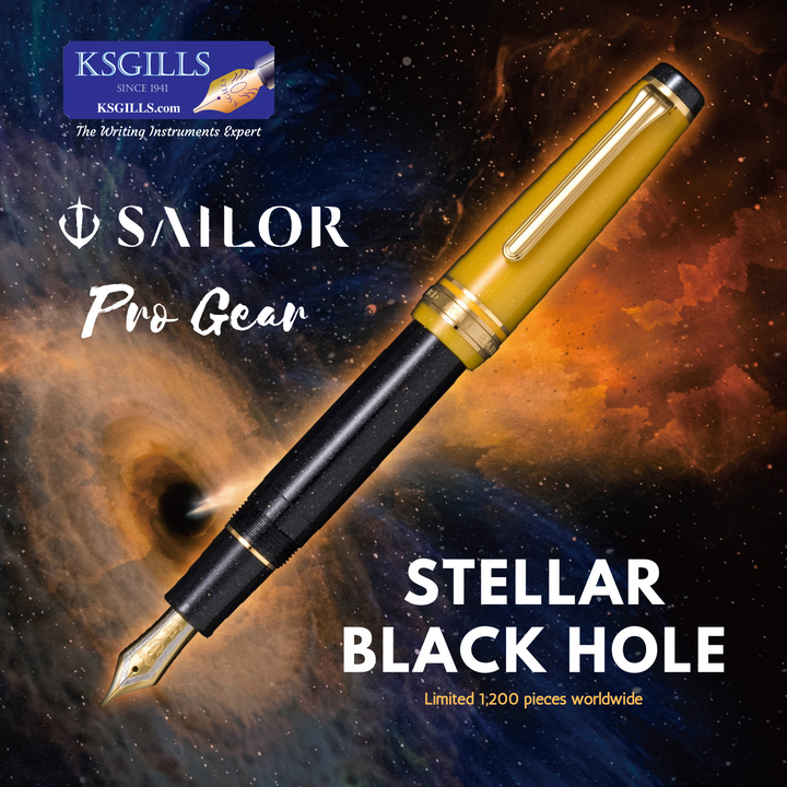 Sailor Pro Gear Standard Galaxy Stellar Black Hole Gold Trim Fountain Pen - KSGILLS.com | The Writing Instruments Expert