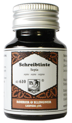 Rohrer & Klingner Ink Bottle 50ml - Sepia (Brown) - KSGILLS.com | The Writing Instruments Expert