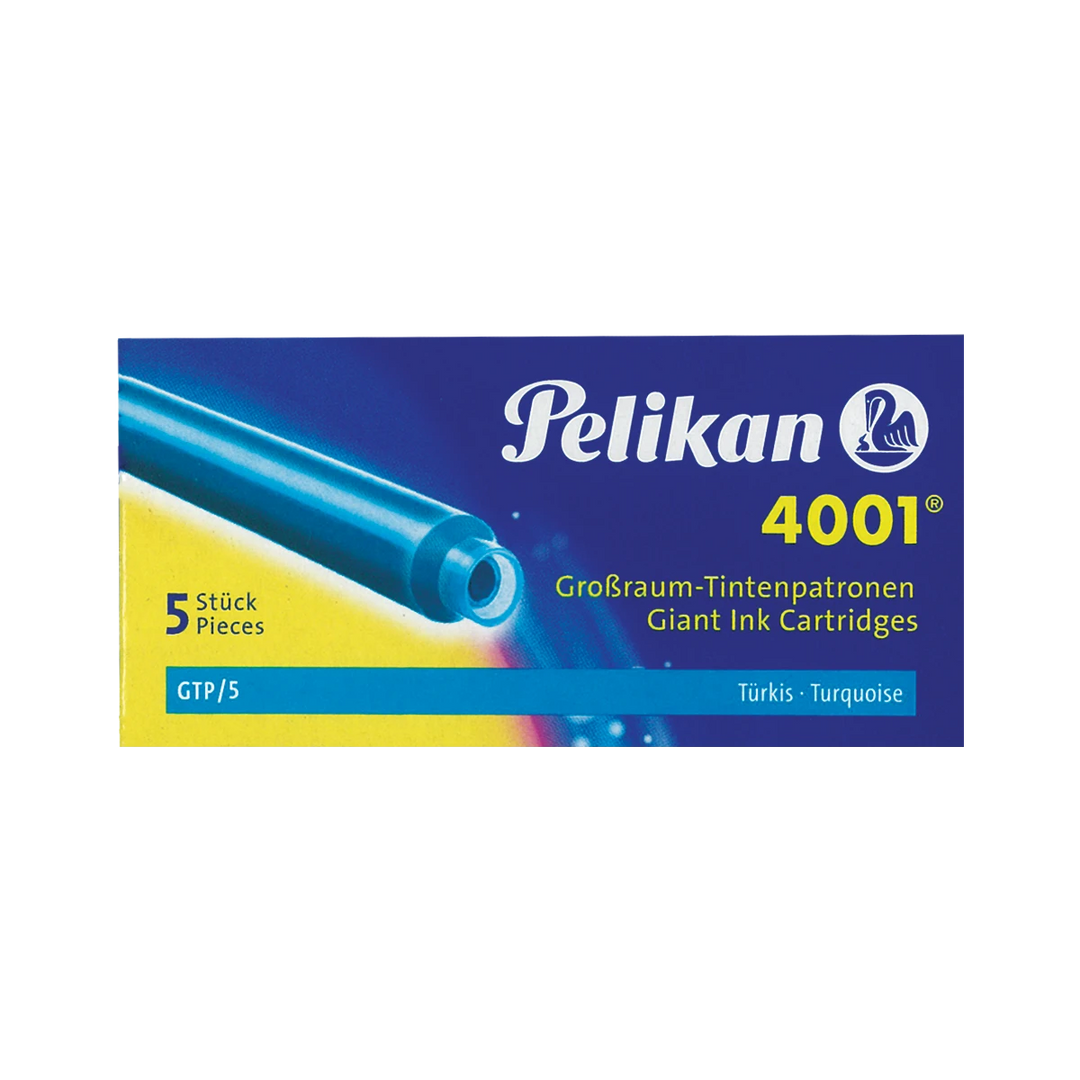 Pelikan Ink Cartridge 4001 GTP/5 (Pack of 5) - Turquoise - KSGILLS.com | The Writing Instruments Expert