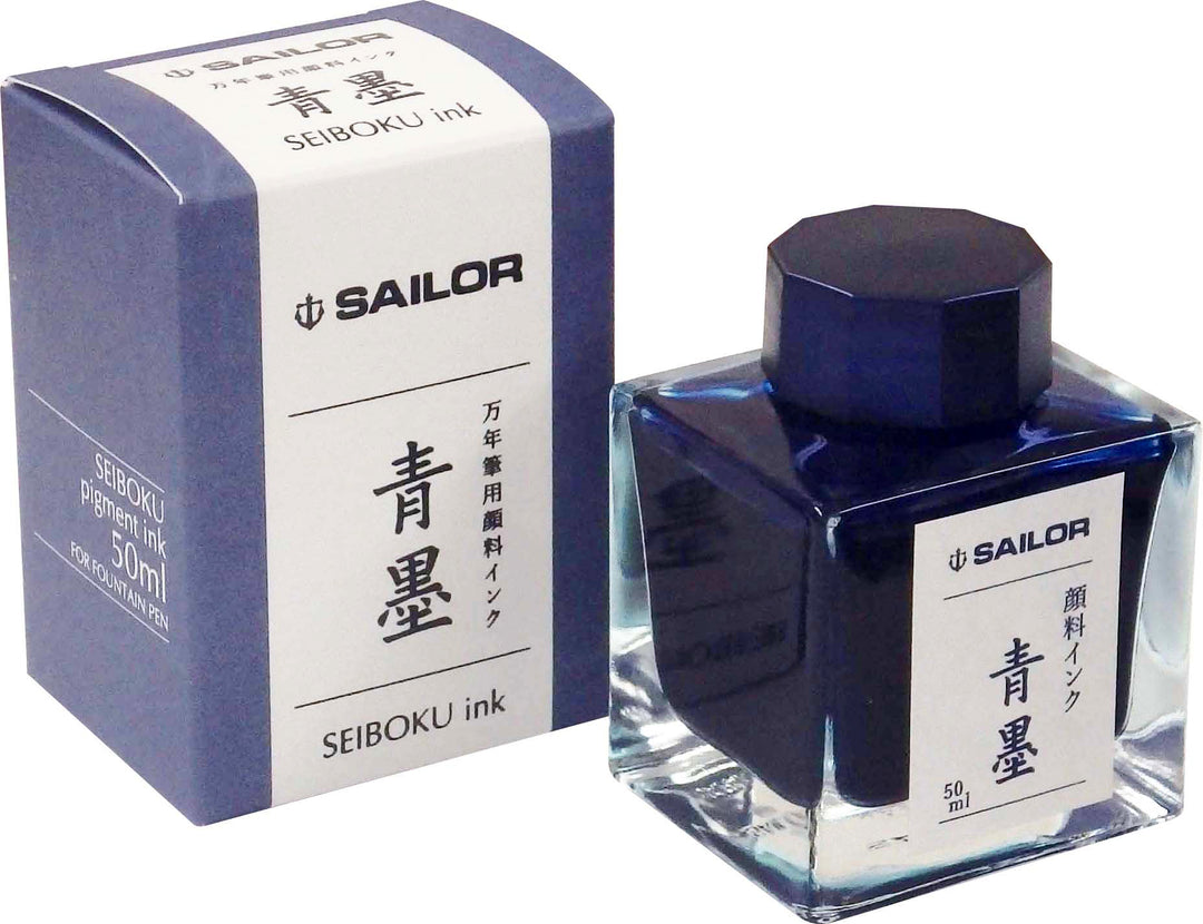 Sailor Ink Bottle 50ml Nano Pigmented Fountain Pen - Seiboku Blue-Black - KSGILLS.com | The Writing Instruments Expert