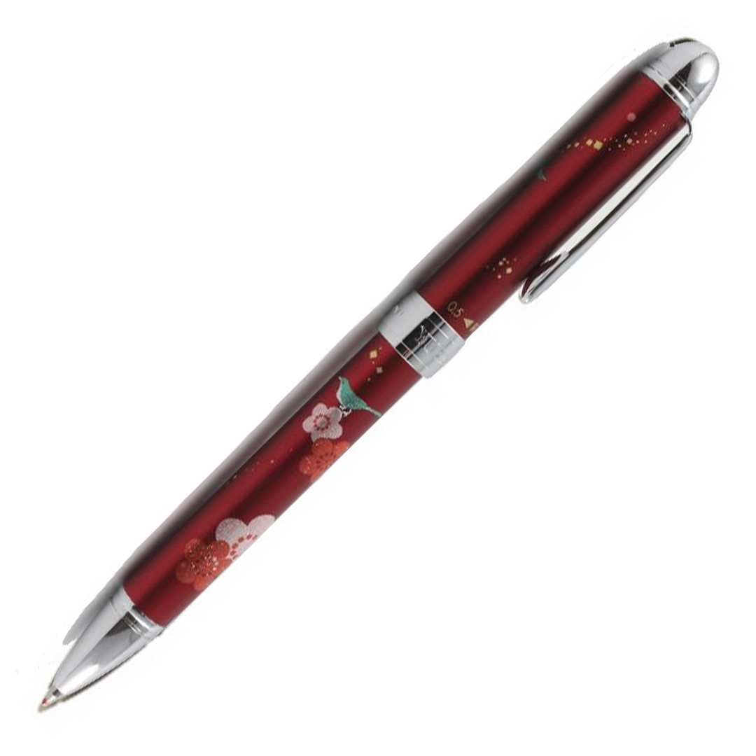Sailor Profit 3 Multifunction Pen - Yubi Maki-e Uguisu Red Chrome Trim (2+1) - KSGILLS.com | The Writing Instruments Expert