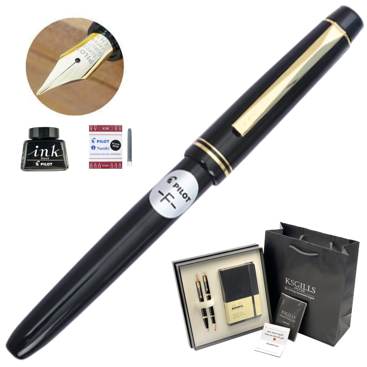 KSG SETS - Pilot 78G Fountain Pen SET - Black Gold Trim - KSGILLS.com | The Writing Instruments Expert