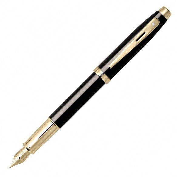Sheaffer 100 Fountain Pen SET - Black Lacquer Gold Trim - KSGILLS.com | The Writing Instruments Expert