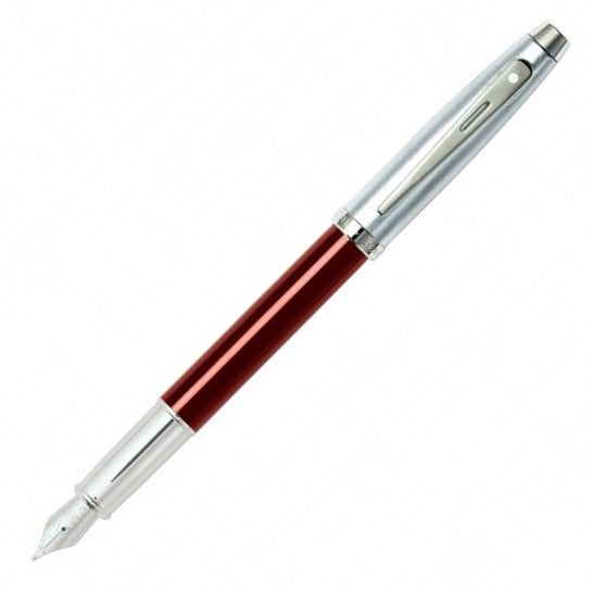 Sheaffer 100 Fountain Pen SET - Red Barrel with Chrome Trim Cap - KSGILLS.com | The Writing Instruments Expert
