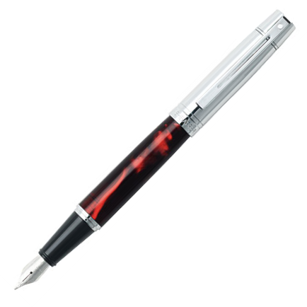 Sheaffer 300 Fountain Pen SET - Chrome Cap,  Red Barrel Iridescent - KSGILLS.com | The Writing Instruments Expert