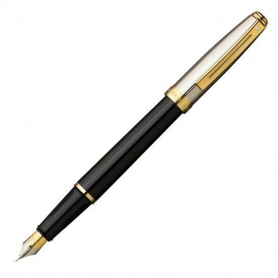 Sheaffer Prelude Fountain Pen - Black Body Chrome Cap Gold Trim - KSGILLS.com | The Writing Instruments Expert