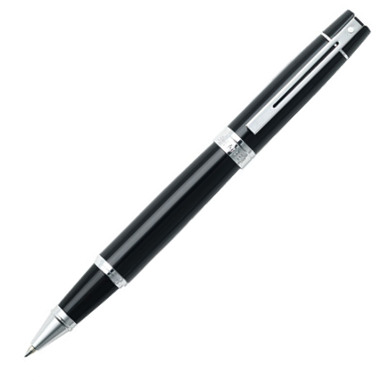 Sheaffer 300 Rollerball Pen - Black Chrome Trim (Glossy Lacquer) - KSGILLS.com | The Writing Instruments Expert