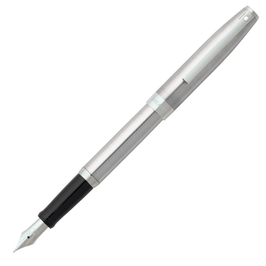 Sheaffer Sagaris Fountain Pen Set -  Brushed Chrome Trim - KSGILLS.com | The Writing Instruments Expert