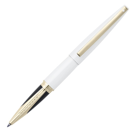 Sheaffer Taranis Rollerball Pen - White Lightning Gold Trim - KSGILLS.com | The Writing Instruments Expert